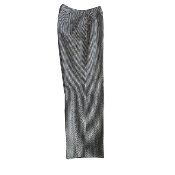 Ann Taylor Women's 4 White & Blue Strips Kate Fit Modern Boot Cut Cotton Pants - Picture 1 of 15